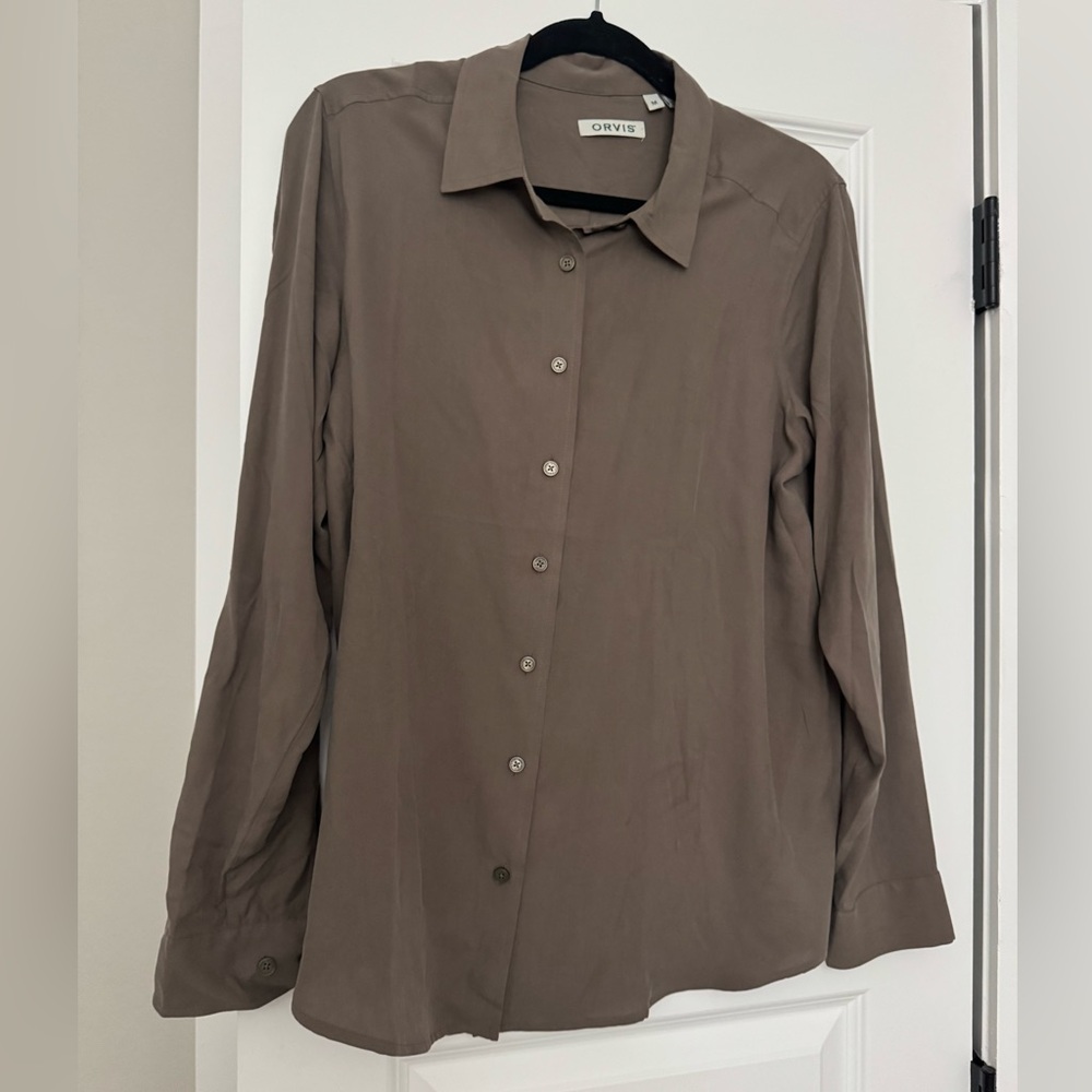 Orvis 100% Silk Button-Up Shirt